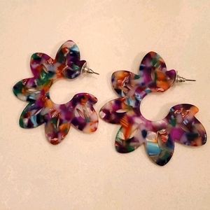 Multicolored Resin Floral Hoops